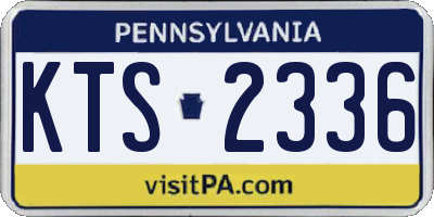 PA license plate KTS2336