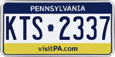 PA license plate KTS2337