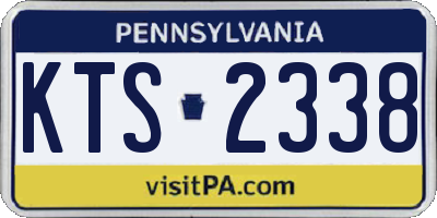 PA license plate KTS2338