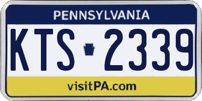 PA license plate KTS2339