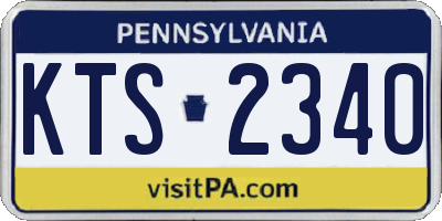 PA license plate KTS2340