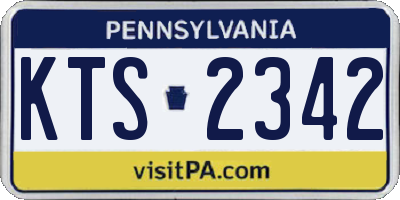 PA license plate KTS2342