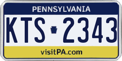 PA license plate KTS2343
