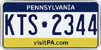 PA license plate KTS2344