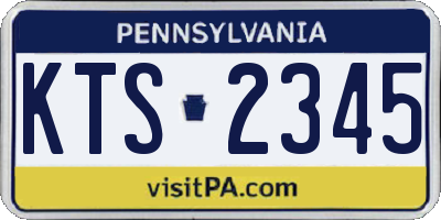 PA license plate KTS2345