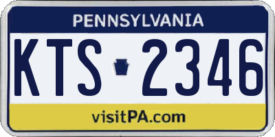 PA license plate KTS2346