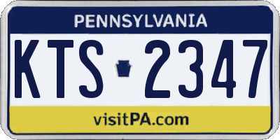 PA license plate KTS2347