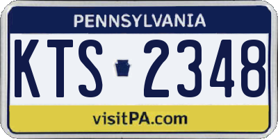 PA license plate KTS2348