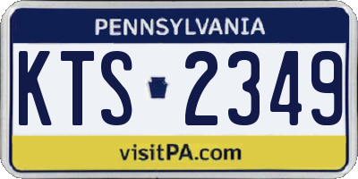 PA license plate KTS2349