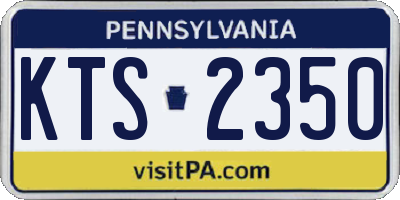 PA license plate KTS2350