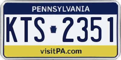 PA license plate KTS2351