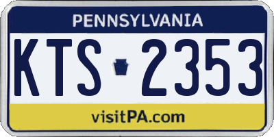 PA license plate KTS2353