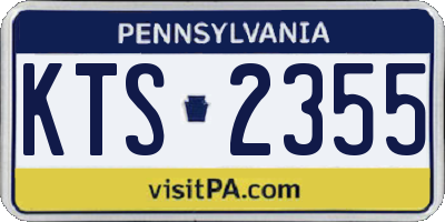 PA license plate KTS2355