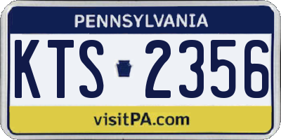 PA license plate KTS2356