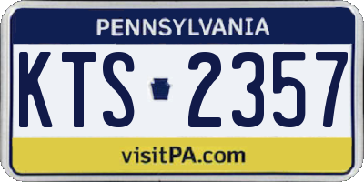 PA license plate KTS2357
