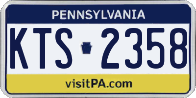 PA license plate KTS2358