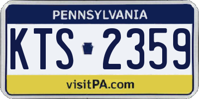 PA license plate KTS2359