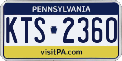 PA license plate KTS2360