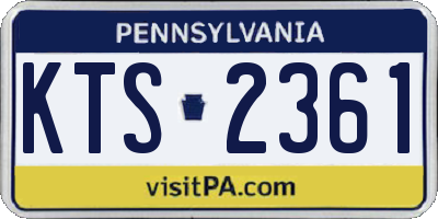 PA license plate KTS2361