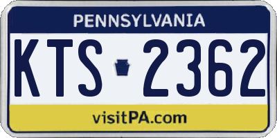 PA license plate KTS2362