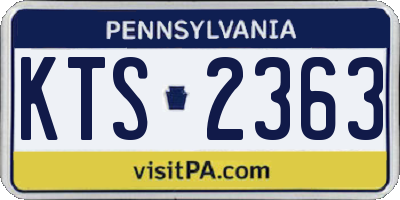 PA license plate KTS2363