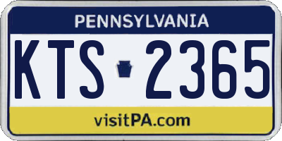 PA license plate KTS2365