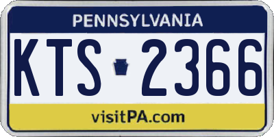 PA license plate KTS2366