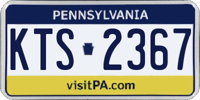 PA license plate KTS2367