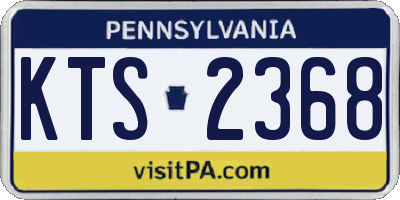 PA license plate KTS2368