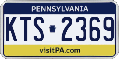 PA license plate KTS2369