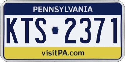 PA license plate KTS2371
