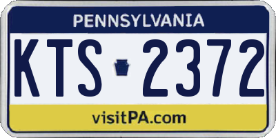 PA license plate KTS2372
