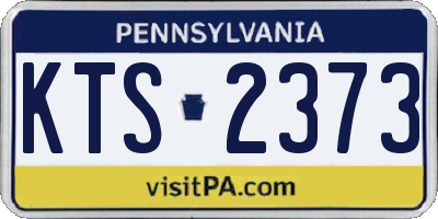 PA license plate KTS2373