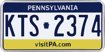 PA license plate KTS2374