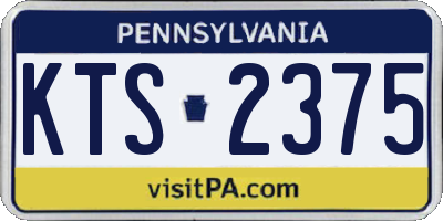 PA license plate KTS2375