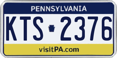 PA license plate KTS2376