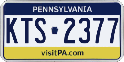 PA license plate KTS2377