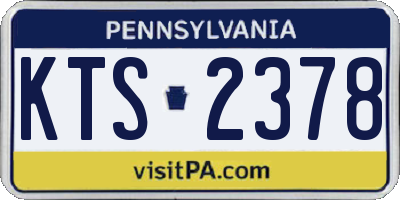 PA license plate KTS2378