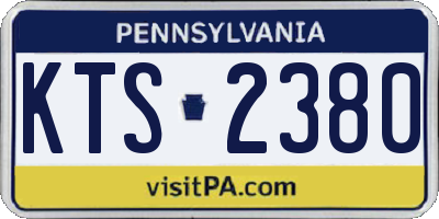PA license plate KTS2380