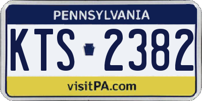 PA license plate KTS2382