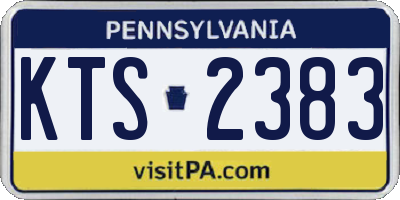 PA license plate KTS2383