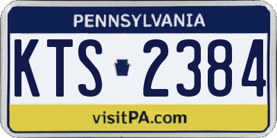 PA license plate KTS2384