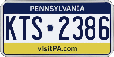PA license plate KTS2386