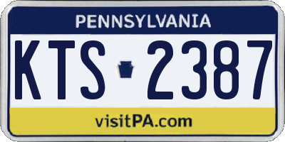 PA license plate KTS2387