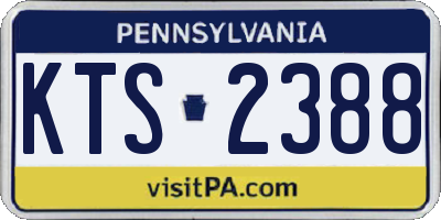 PA license plate KTS2388