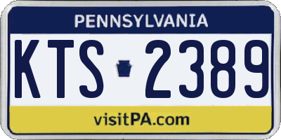 PA license plate KTS2389