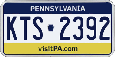 PA license plate KTS2392