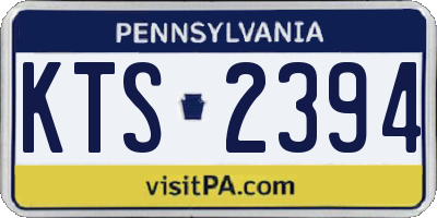PA license plate KTS2394
