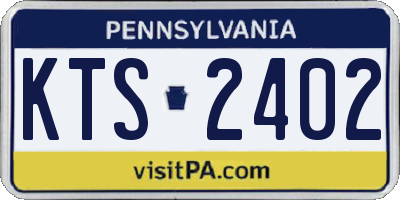 PA license plate KTS2402