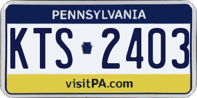 PA license plate KTS2403